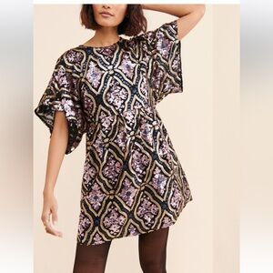 Anthropologie Amalia Sequined Tunic Dress retails $198